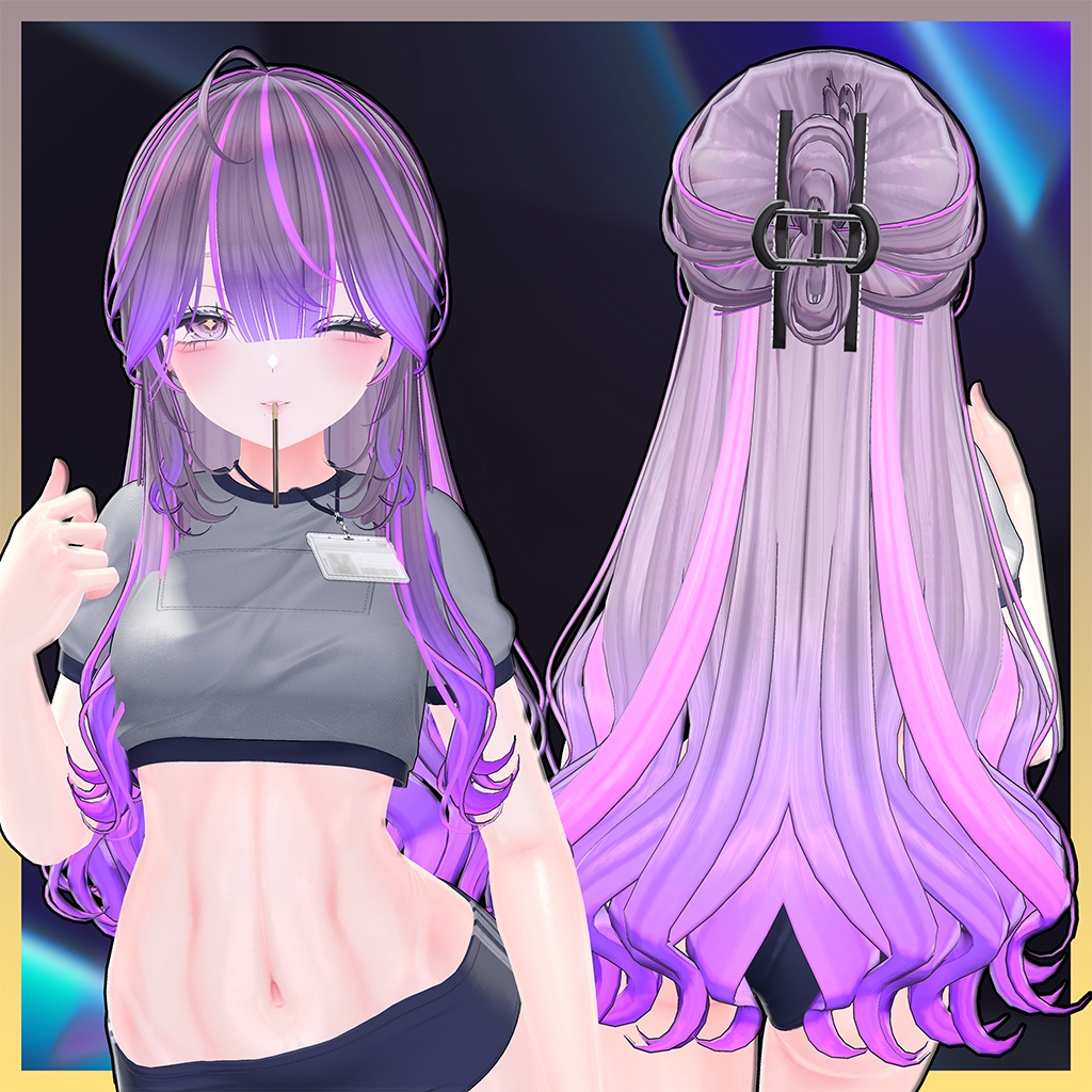 2Way Vance Clip Hair Ver.2 Highlights Texture 【VRC Hair Texture - GLAY Unknown】