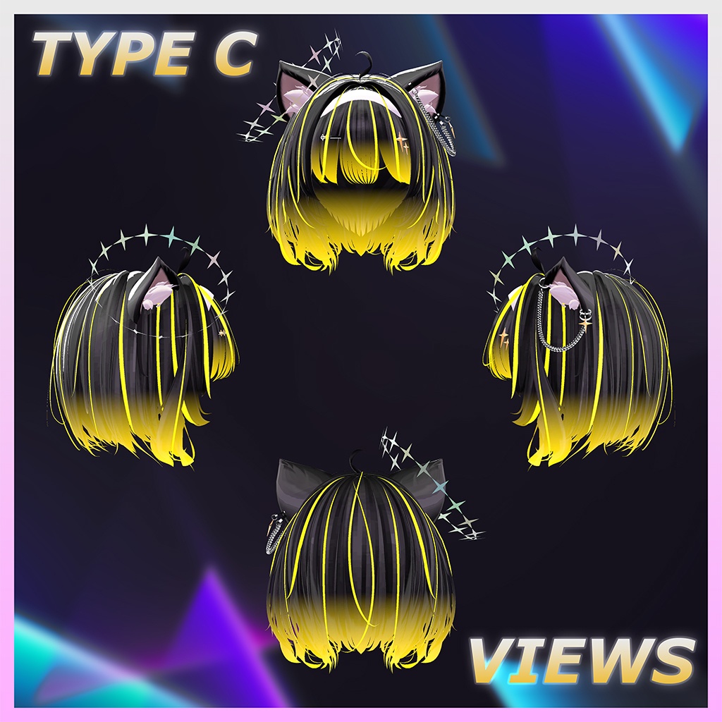 StarCross Bob Hair Highlights Texture 【VRC Hair Texture - Studio4NIMARU】