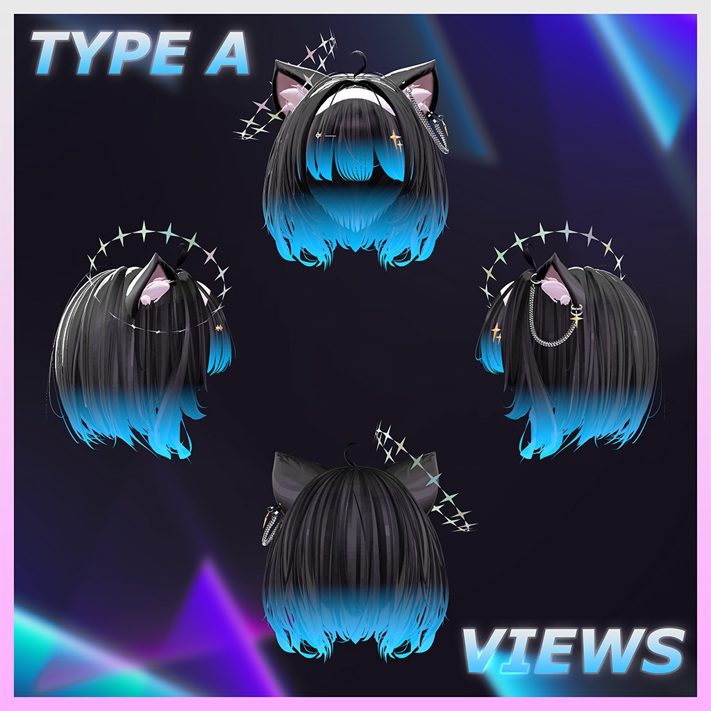 StarCross Bob Hair Highlights Texture 【VRC Hair Texture - Studio4NIMARU】