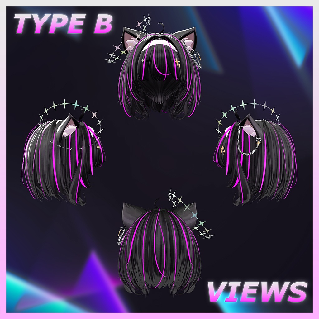 StarCross Bob Hair Highlights Texture 【VRC Hair Texture - Studio4NIMARU】