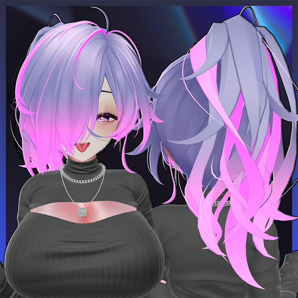 あやしげハイポニー+ロングヘアスタイル Highlights Texture 【VRC Hair Texture - RcoC】