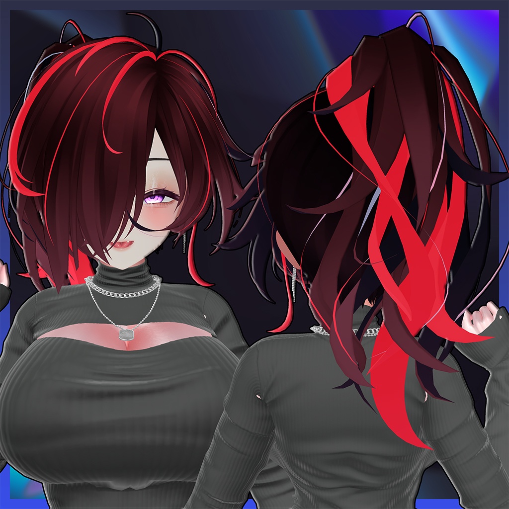 あやしげハイポニー+ロングヘアスタイル Highlights Texture 【VRC Hair Texture - RcoC】