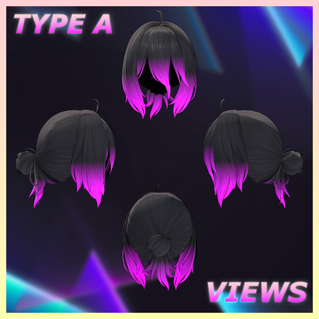 Cozy Bun Hair Highlights Texture 【VRC Hair Texture - 隣の店】