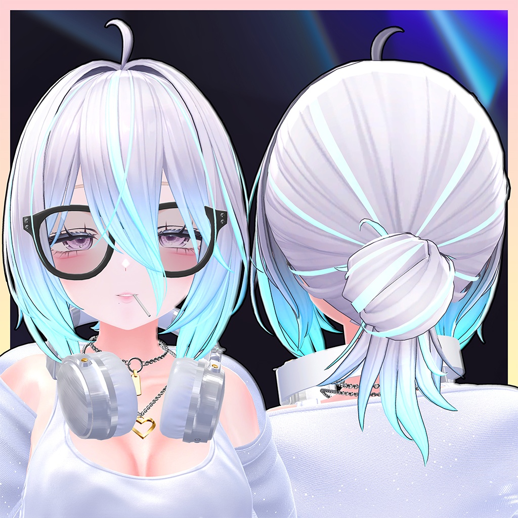 Cozy Bun Hair Highlights Texture 【VRC Hair Texture - 隣の店】