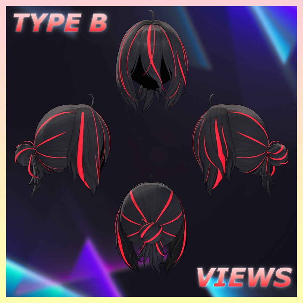 Cozy Bun Hair Highlights Texture 【VRC Hair Texture - 隣の店】