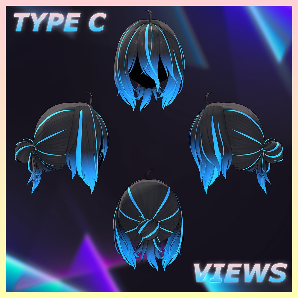 Cozy Bun Hair Highlights Texture 【VRC Hair Texture - 隣の店】