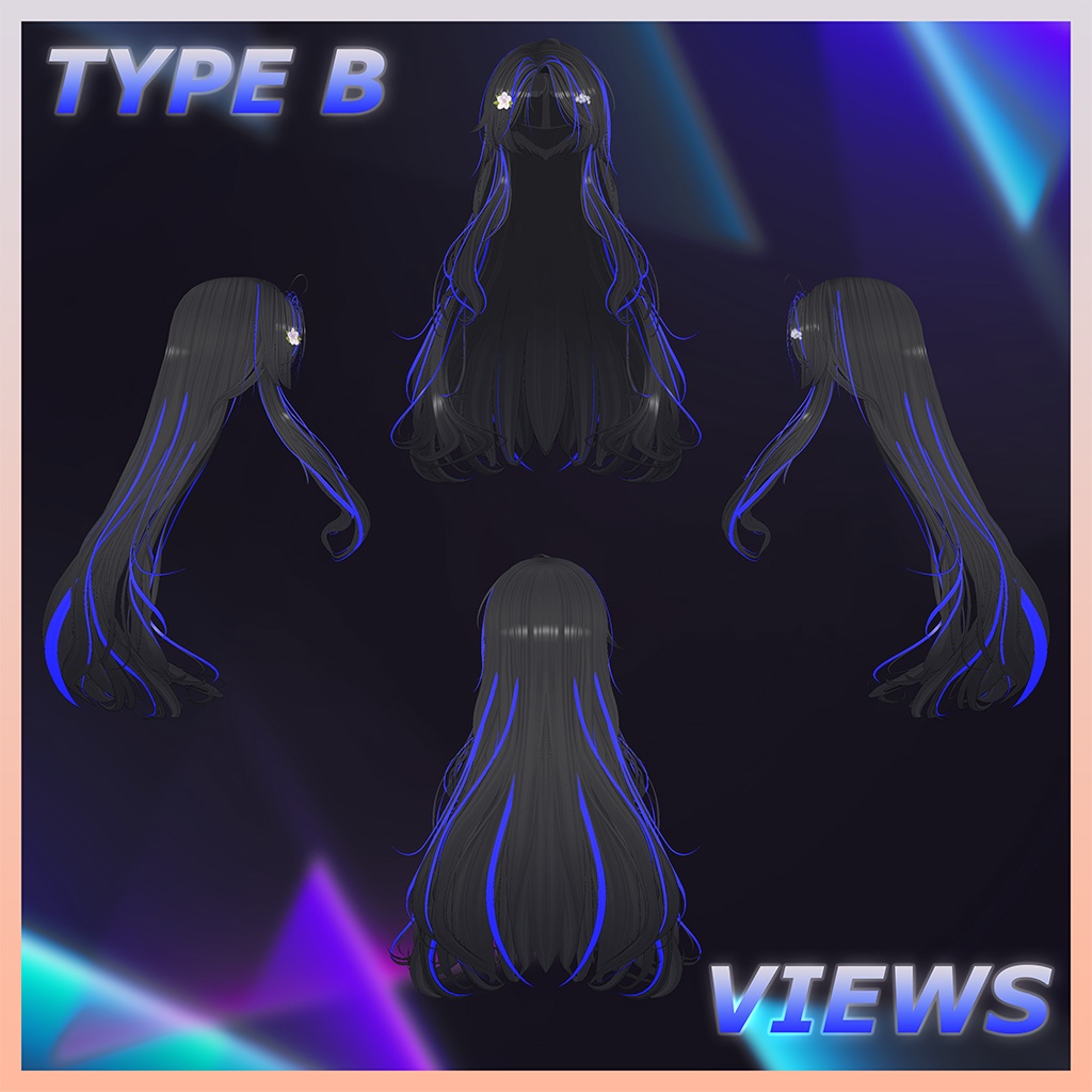 キツネロングヘア Highlights Texture 【VRC Hair Texture - Li-ne_Shop】