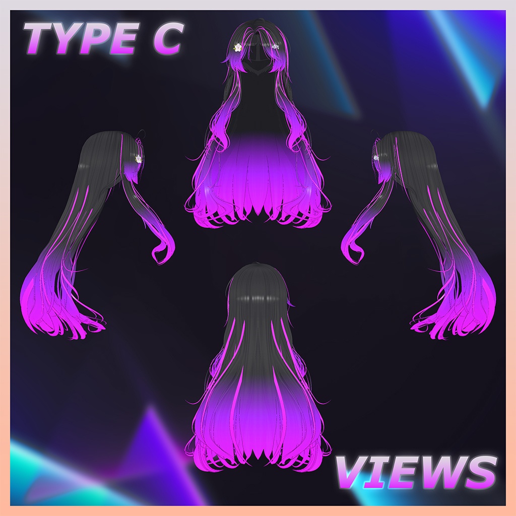 キツネロングヘア Highlights Texture 【VRC Hair Texture - Li-ne_Shop】