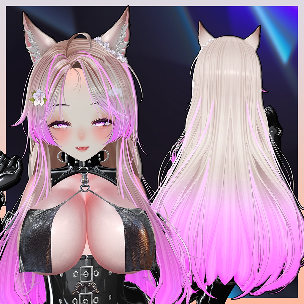 キツネロングヘア Highlights Texture 【VRC Hair Texture - Li-ne_Shop】