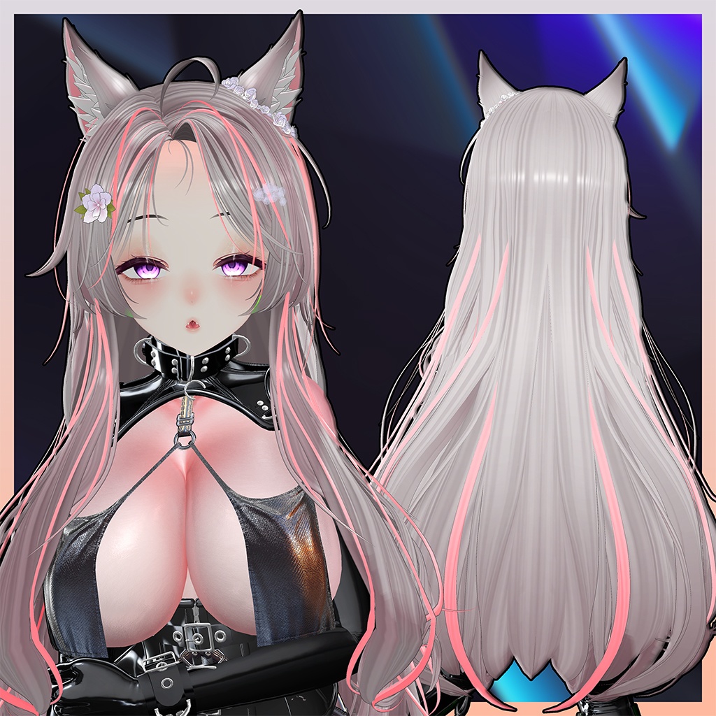 キツネロングヘア Highlights Texture 【VRC Hair Texture - Li-ne_Shop】