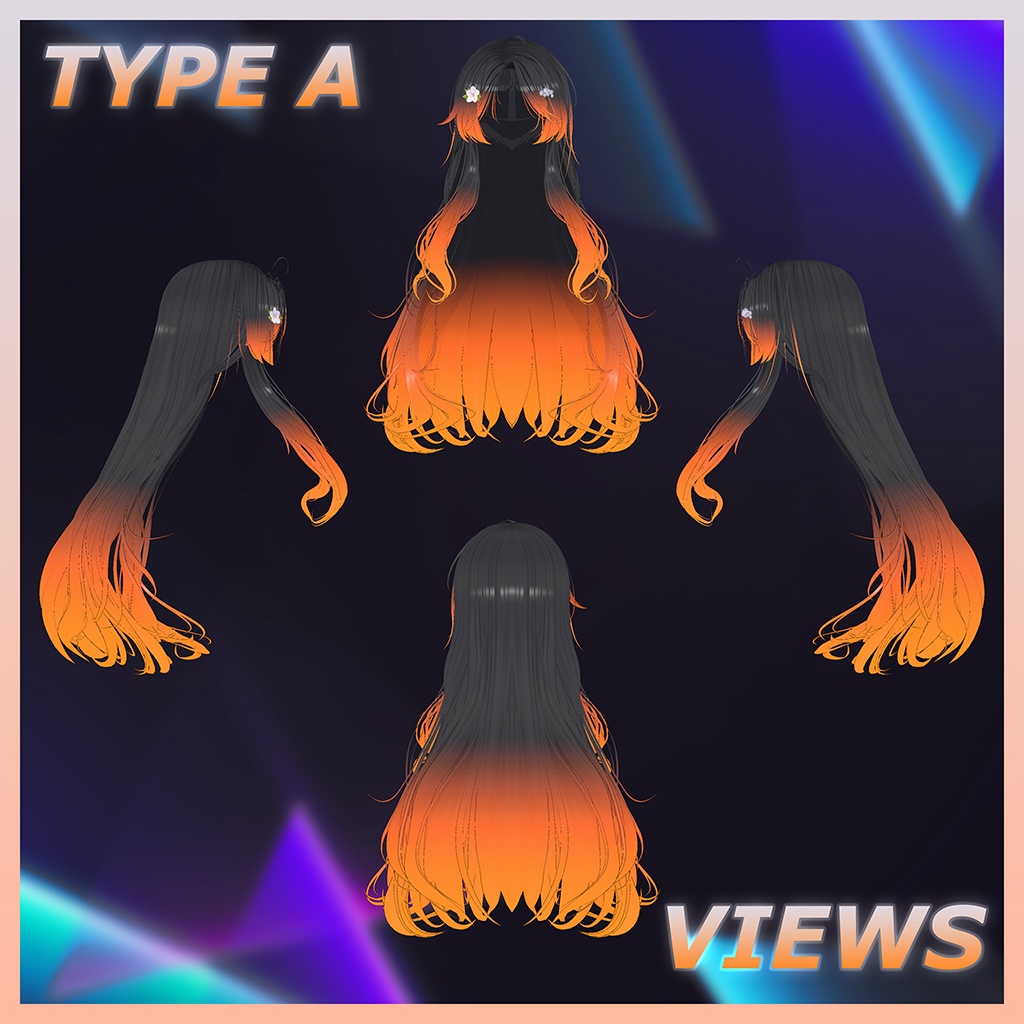 キツネロングヘア Highlights Texture 【VRC Hair Texture - Li-ne_Shop】