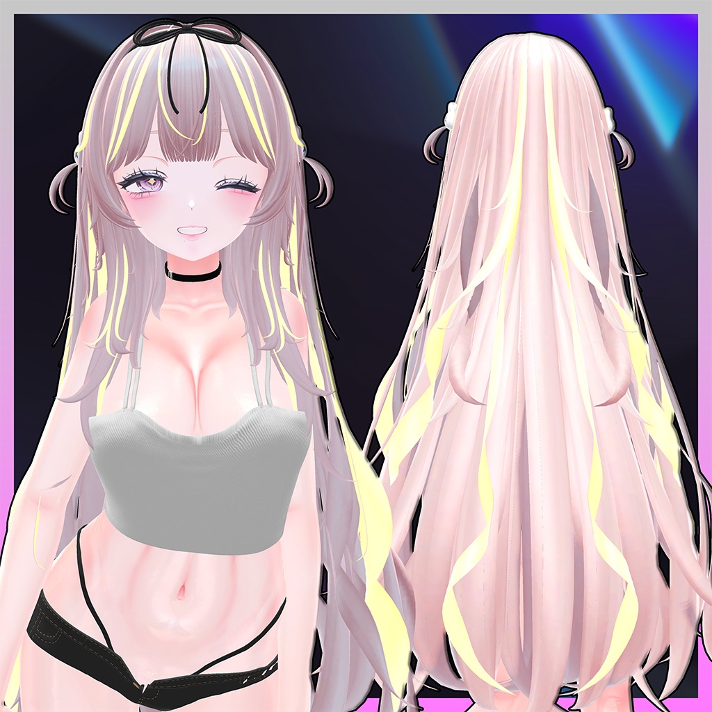 Nerdy Baby Long Hair Highlights Texture 【VRC Hair Texture - Studio4NIMARU】