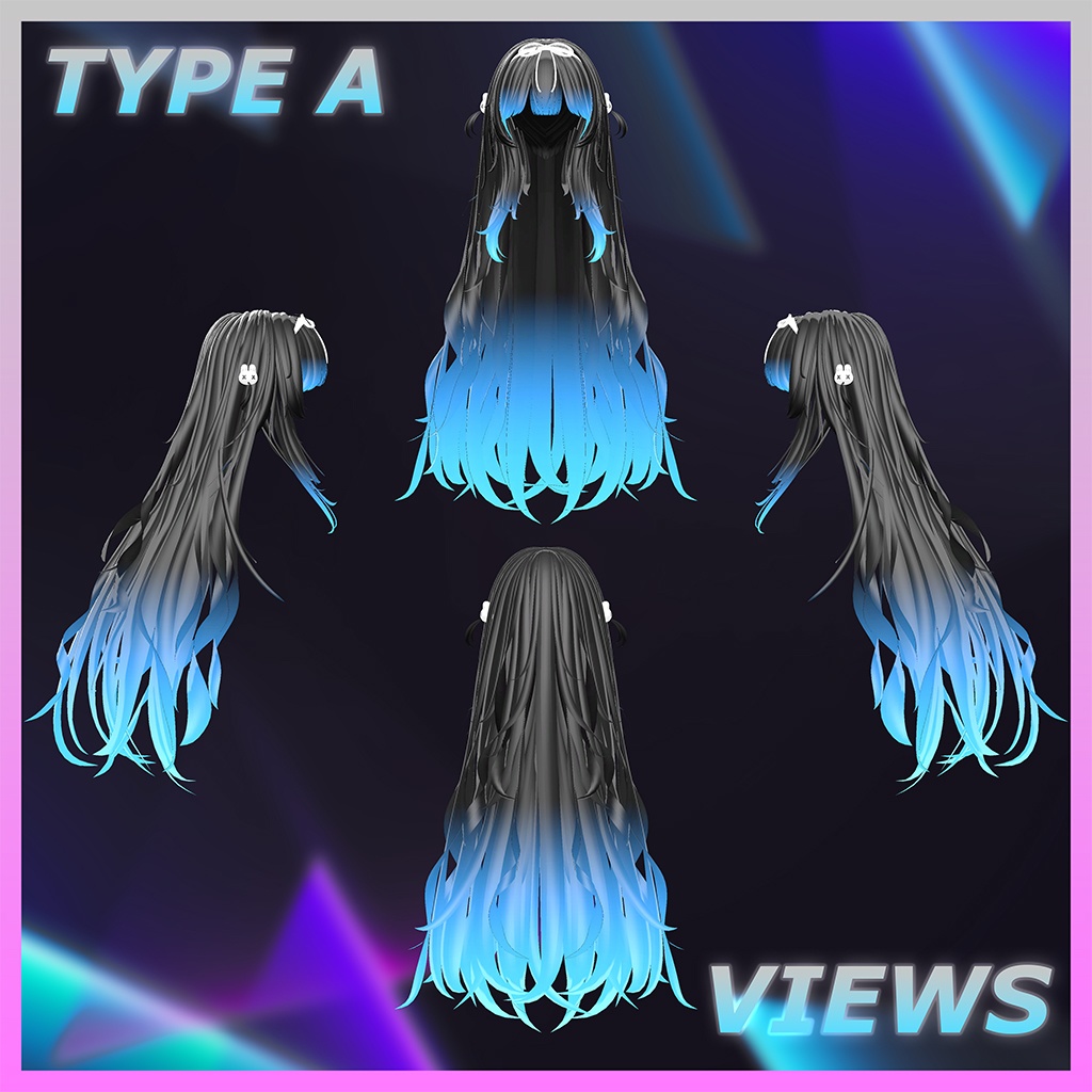 Nerdy Baby Long Hair Highlights Texture 【VRC Hair Texture - Studio4NIMARU】