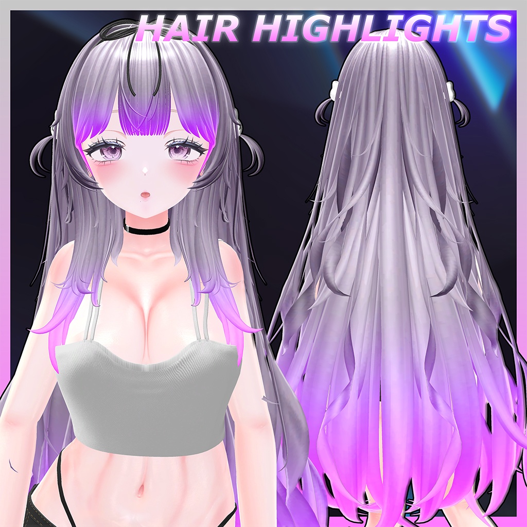 Nerdy Baby Long Hair Highlights Texture 【VRC Hair Texture - Studio4NIMARU】