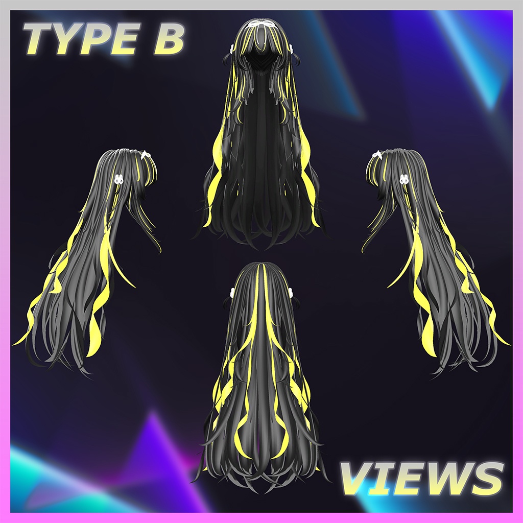 Nerdy Baby Long Hair Highlights Texture 【VRC Hair Texture - Studio4NIMARU】