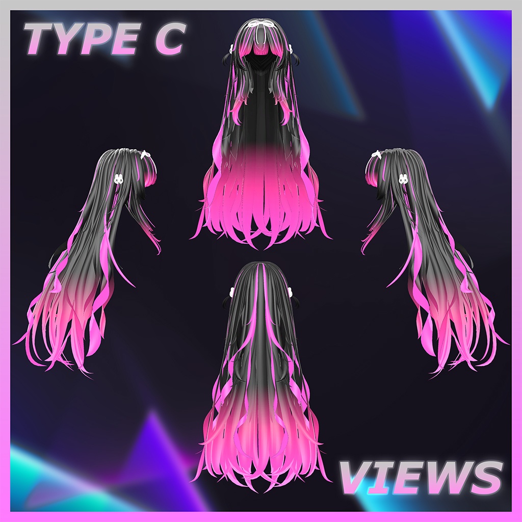 Nerdy Baby Long Hair Highlights Texture 【VRC Hair Texture - Studio4NIMARU】