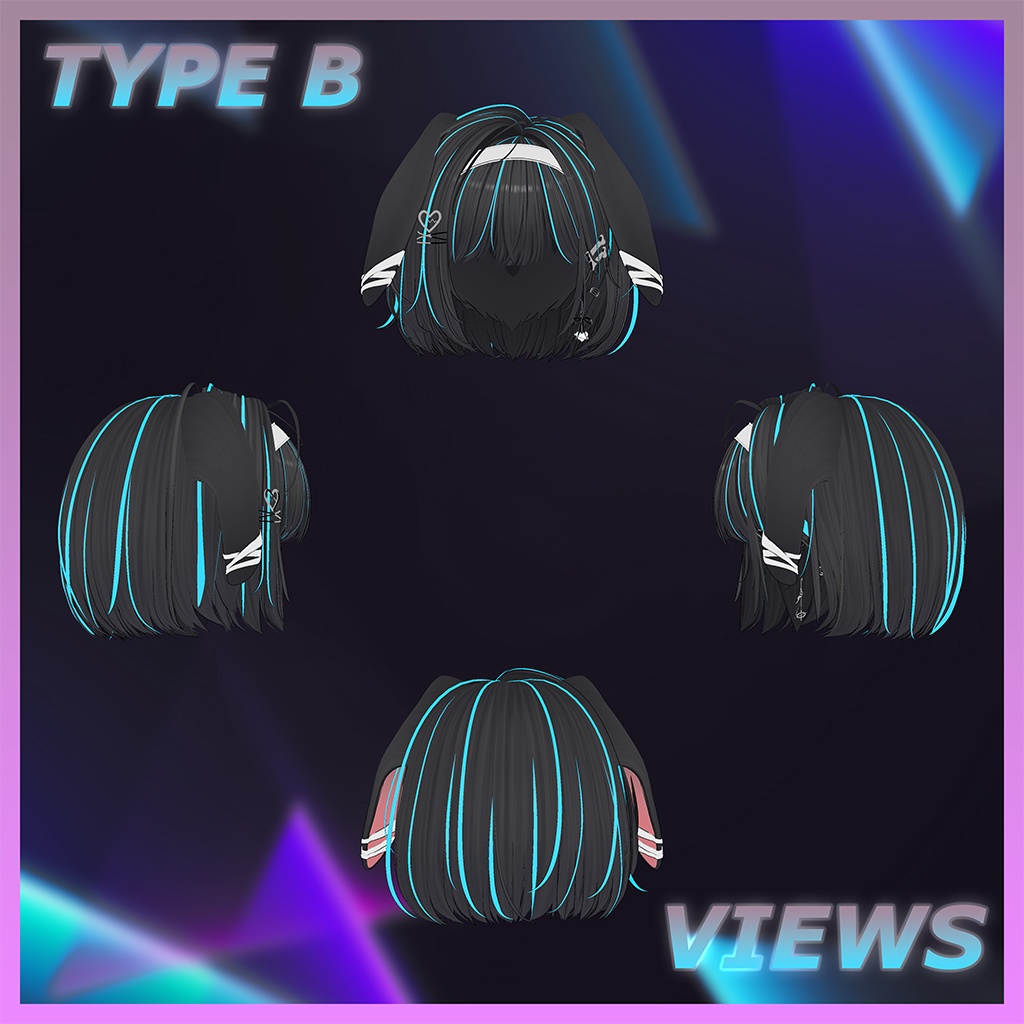 犬ボブヘア Highlights Texture 【VRC Hair Texture - Li-ne_Shop】