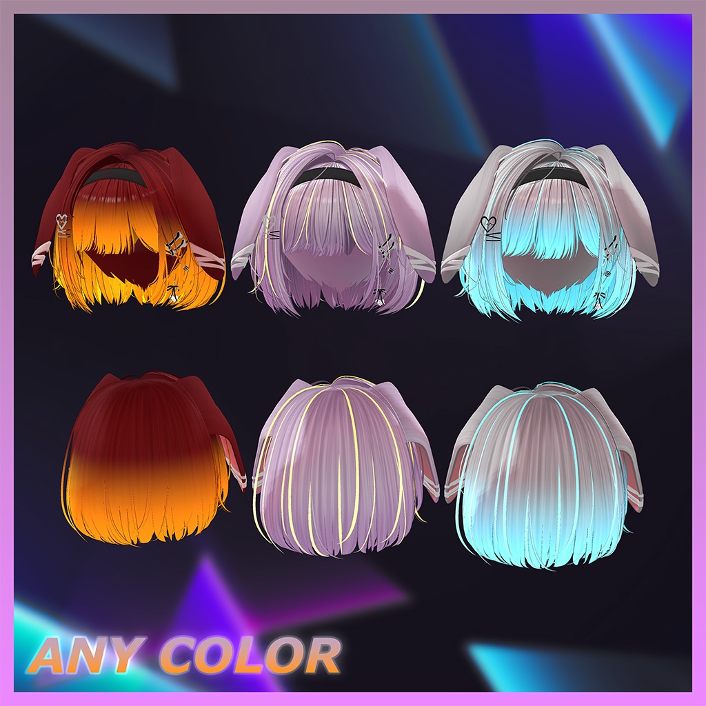 犬ボブヘア Highlights Texture 【VRC Hair Texture - Li-ne_Shop】