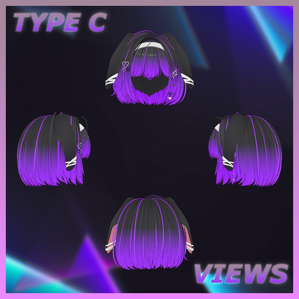 犬ボブヘア Highlights Texture 【VRC Hair Texture - Li-ne_Shop】