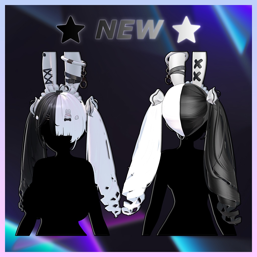 Usamimi TwinTail Highlights Texture 【VRC Hair Texture - Studio4NIMARU】