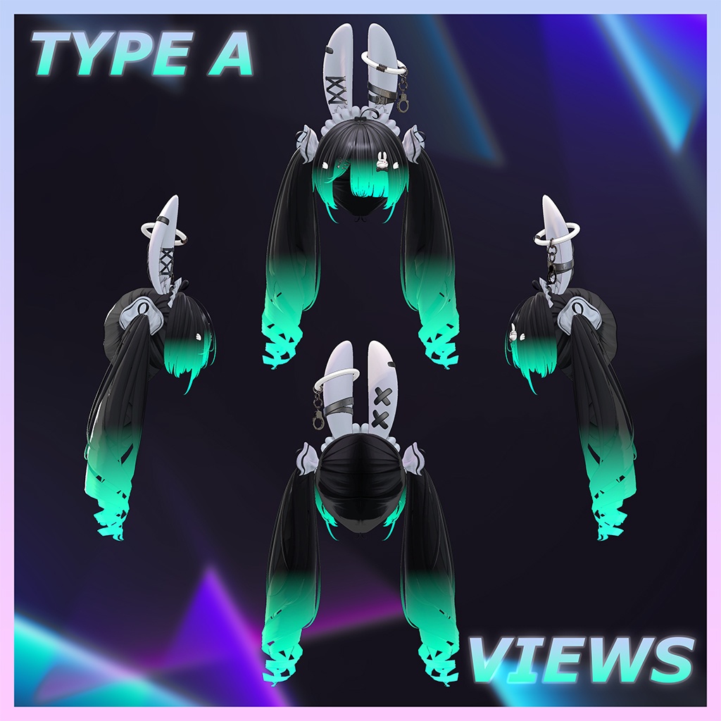 Usamimi TwinTail Highlights Texture 【VRC Hair Texture - Studio4NIMARU】