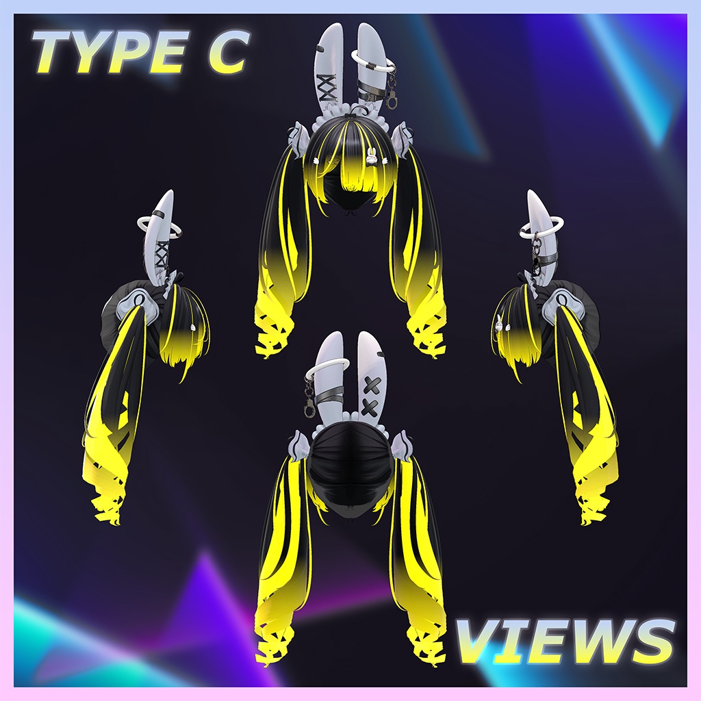 Usamimi TwinTail Highlights Texture 【VRC Hair Texture - Studio4NIMARU】