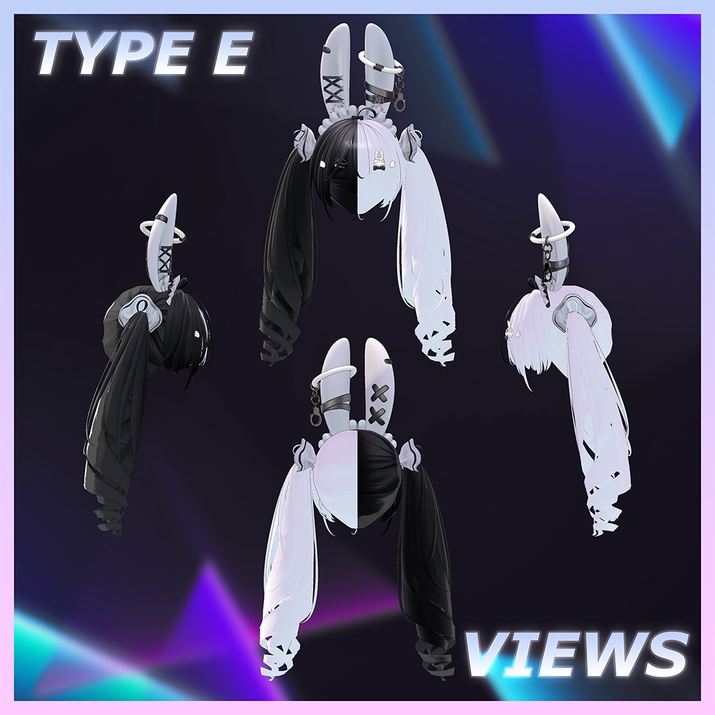 Usamimi TwinTail Highlights Texture 【VRC Hair Texture - Studio4NIMARU】