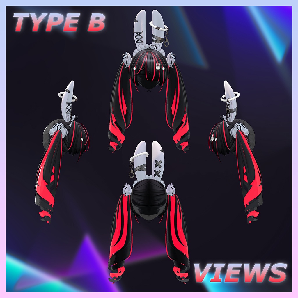 Usamimi TwinTail Highlights Texture 【VRC Hair Texture - Studio4NIMARU】