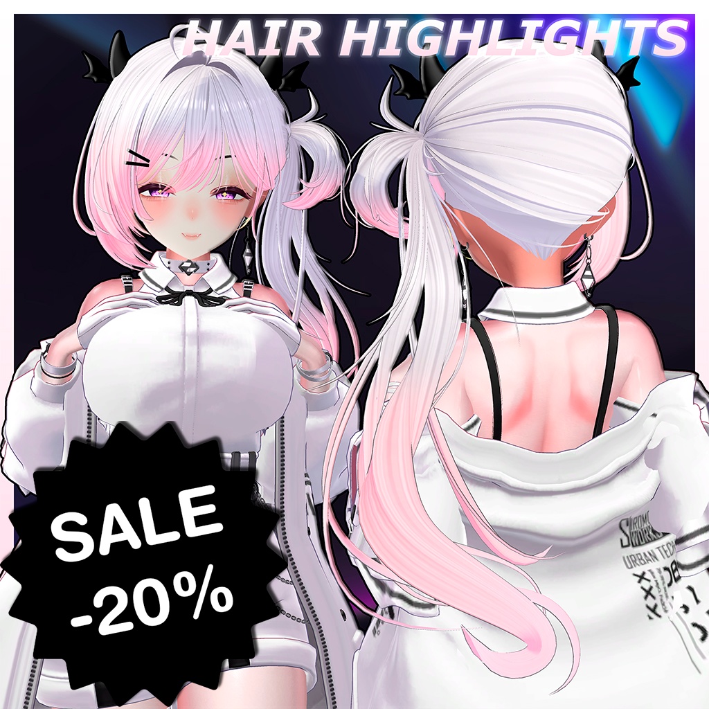【SALE -20%】小悪魔サイドテール Highlights Texture 【VRC Hair Texture - Li-ne_Shop】