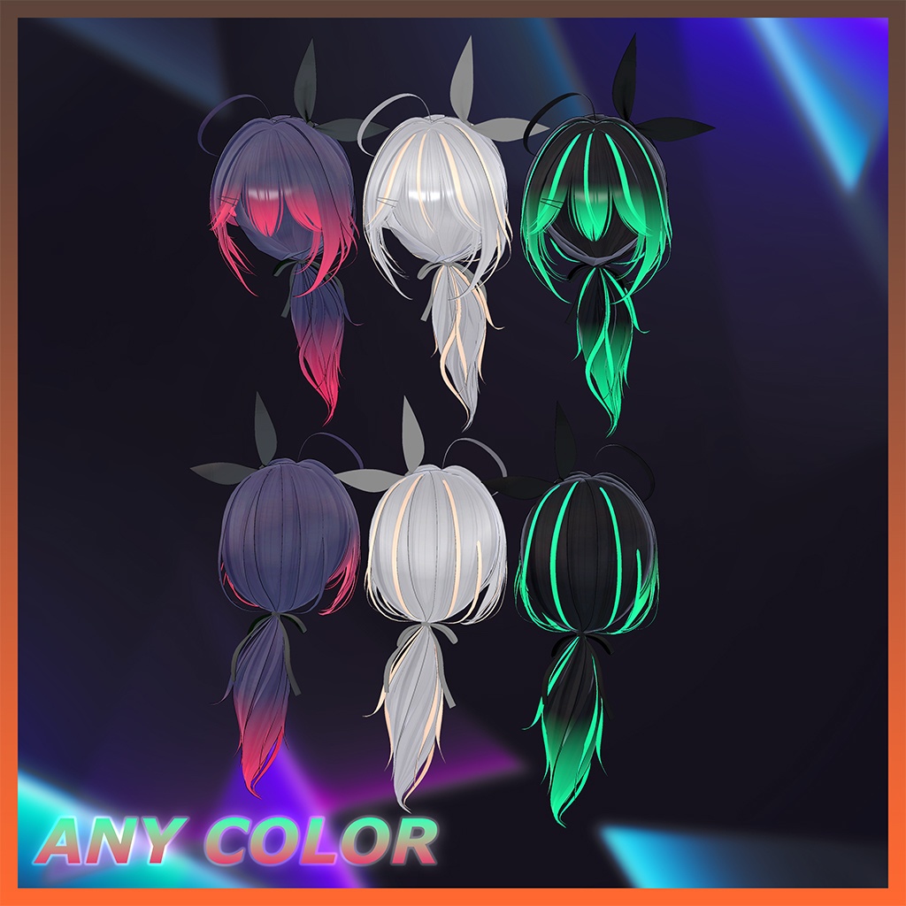 Jay Ponytail Hair Highlights Texture 【VRC Hair Texture - DanaStudio】