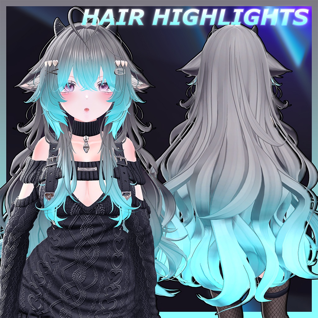 ♥ Dahlia_Hair ♥ Highlights Texture 【VRC Hair Texture - Nanaha】