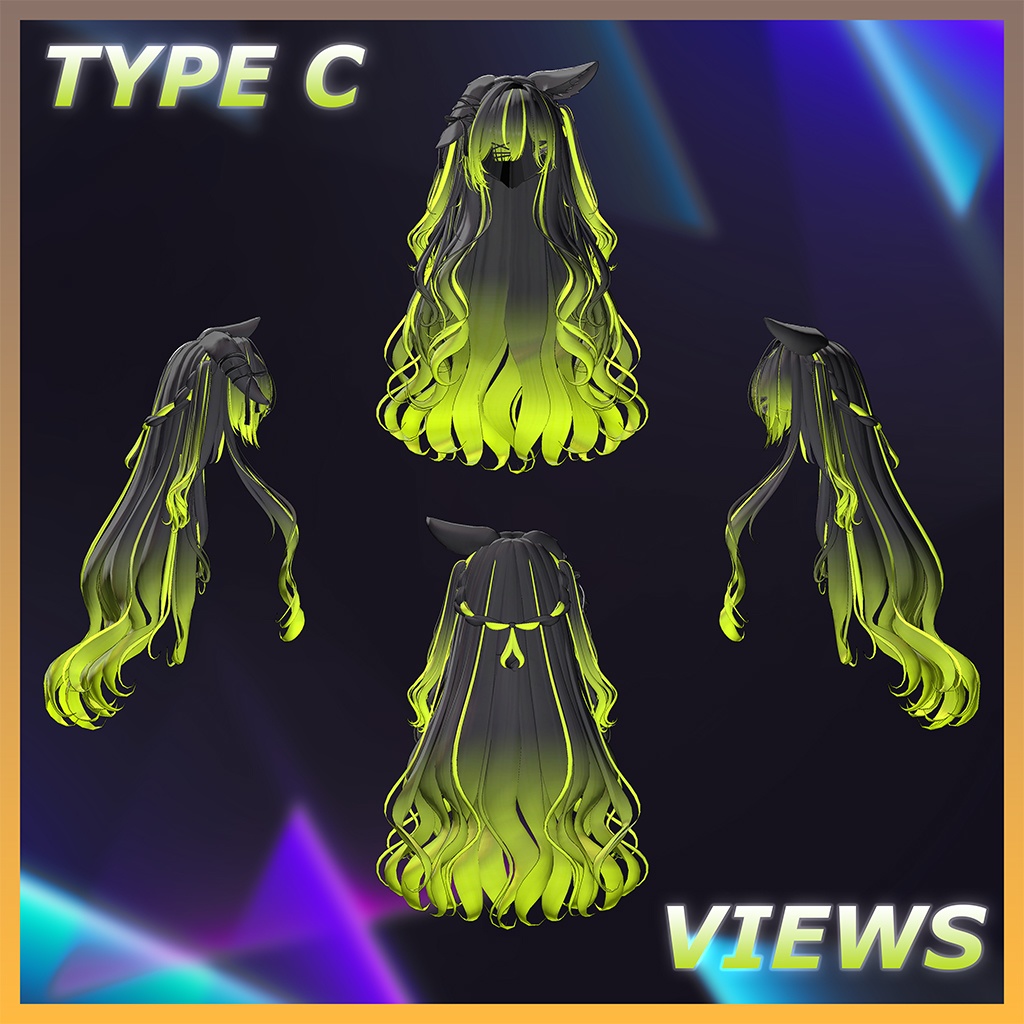 Morning Rabbit Two Side Twin Tail Hair Highlights Texture 【VRC Hair Texture - GLAY Unknown】