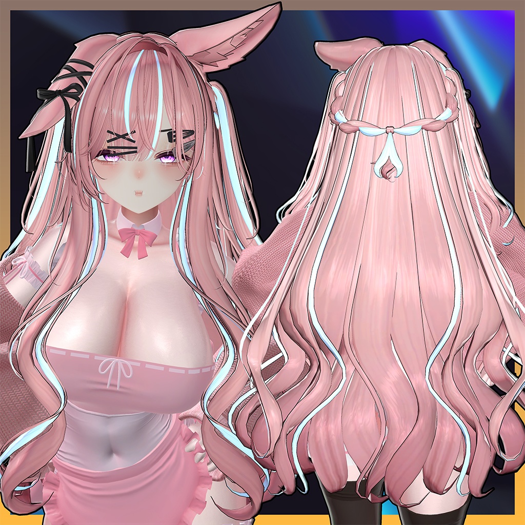 Morning Rabbit Two Side Twin Tail Hair Highlights Texture 【VRC Hair Texture - GLAY Unknown】