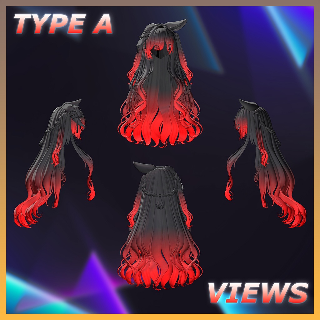 Morning Rabbit Two Side Twin Tail Hair Highlights Texture 【VRC Hair Texture - GLAY Unknown】