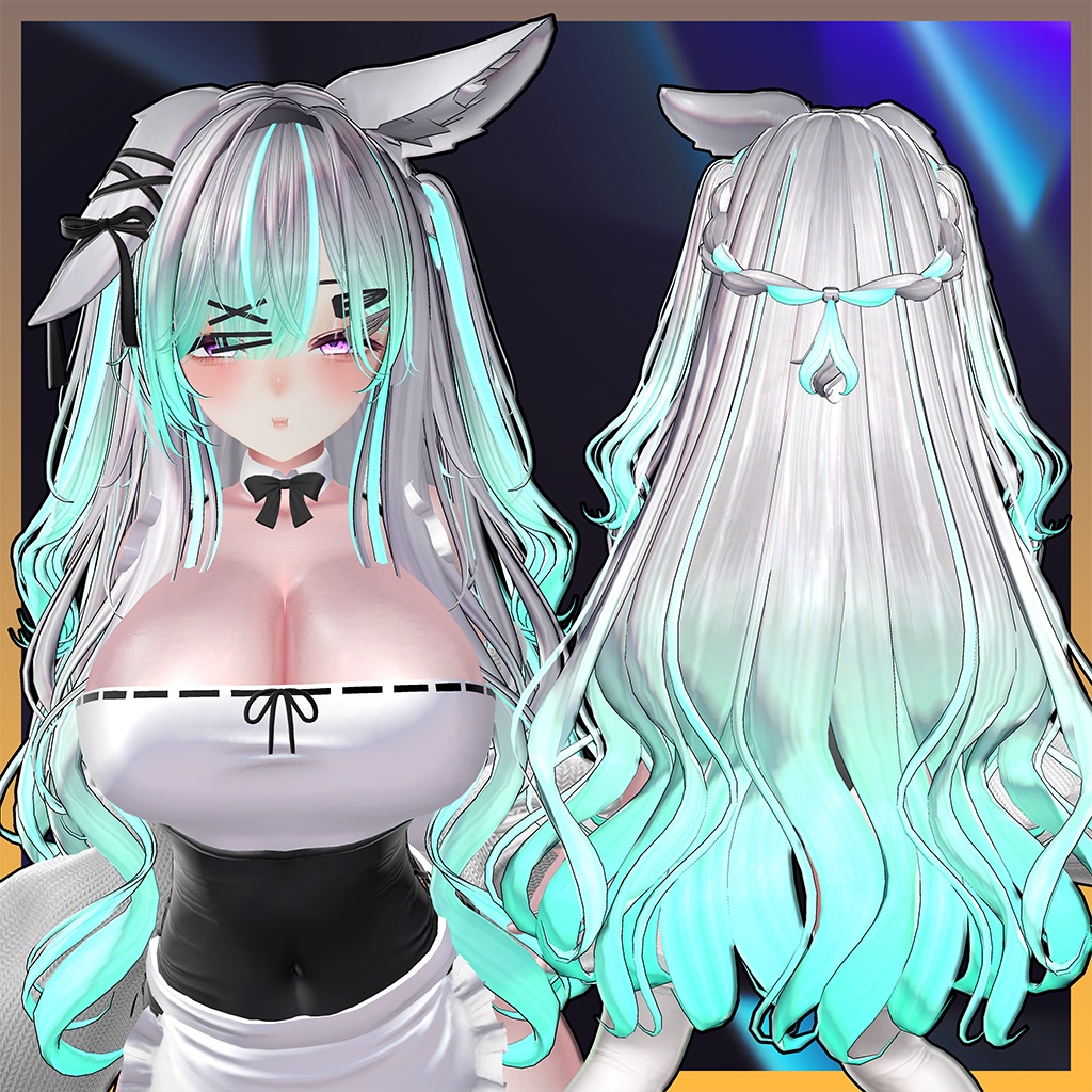 Morning Rabbit Two Side Twin Tail Hair Highlights Texture 【VRC Hair Texture - GLAY Unknown】