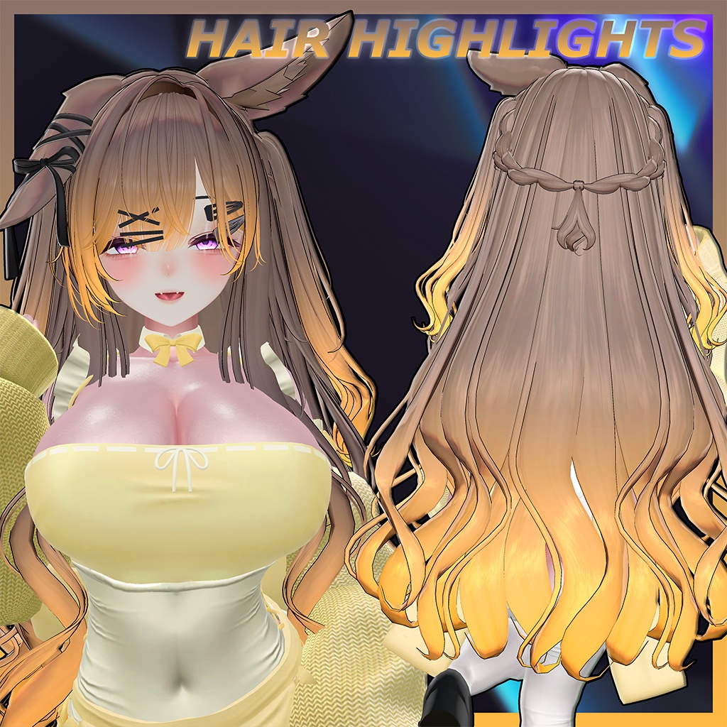 Morning Rabbit Two Side Twin Tail Hair Highlights Texture 【VRC Hair Texture - GLAY Unknown】