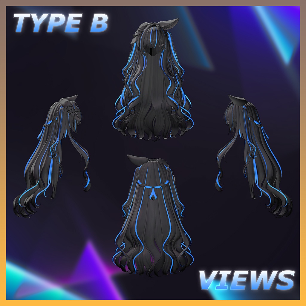 Morning Rabbit Two Side Twin Tail Hair Highlights Texture 【VRC Hair Texture - GLAY Unknown】