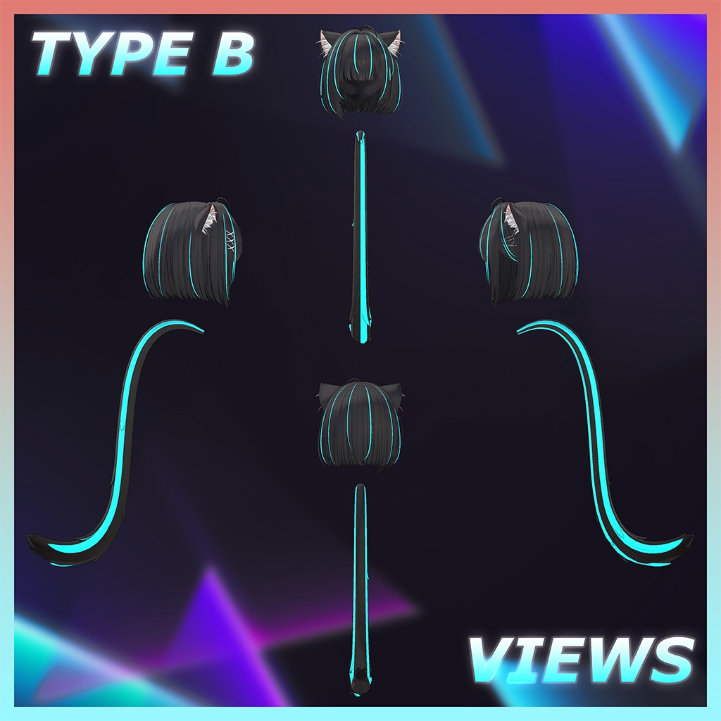 Neko Bob Highlights Texture 【VRC Hair Texture - 隣の店】