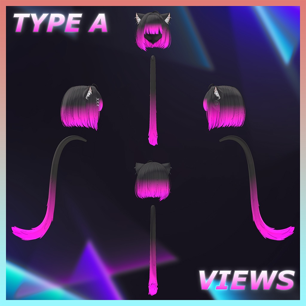 Neko Bob Highlights Texture 【VRC Hair Texture - 隣の店】