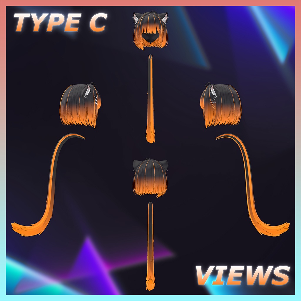 Neko Bob Highlights Texture 【VRC Hair Texture - 隣の店】