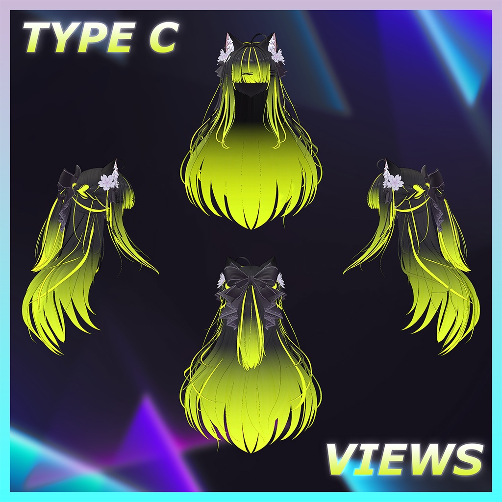 猫ロングヘア Highlights Texture 【VRC Hair Texture - Li-ne_Shop】