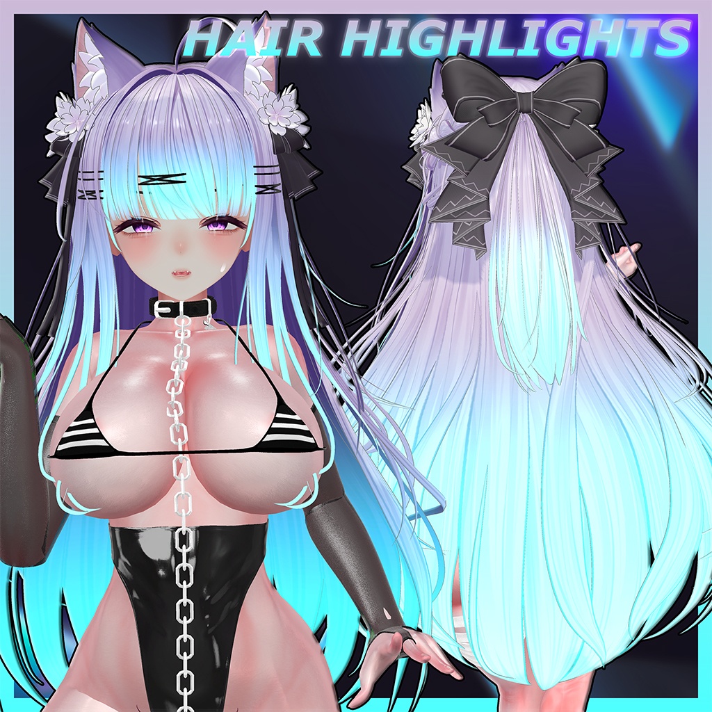 猫ロングヘア Highlights Texture 【VRC Hair Texture - Li-ne_Shop】