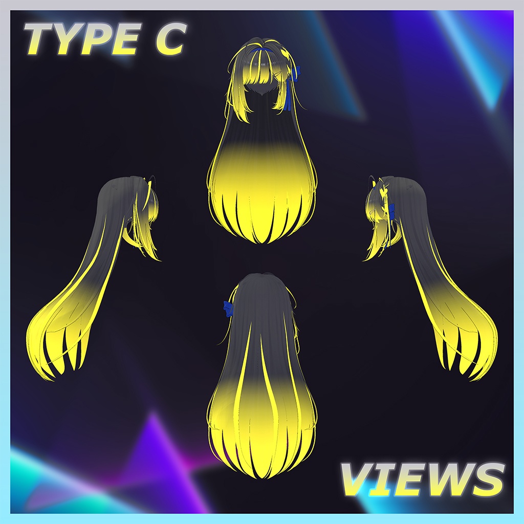 ポイントリボン ロングヘア Highlights Texture 【VRC Hair Texture - Li-ne_Shop】