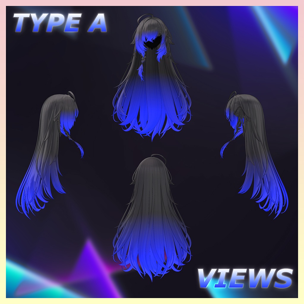 Rough Long Hair Highlights Texture 【VRC Hair Texture - 隣の店】