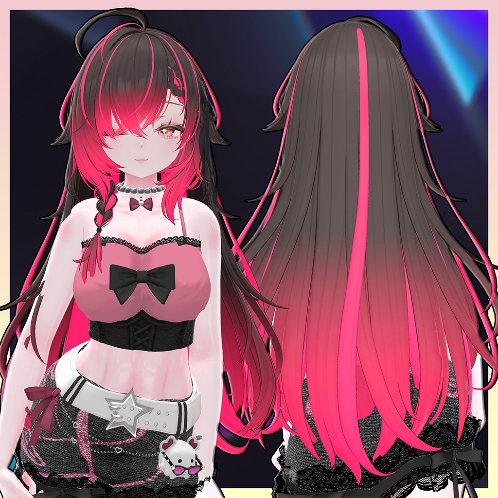 Rough Long Hair Highlights Texture 【VRC Hair Texture - 隣の店】