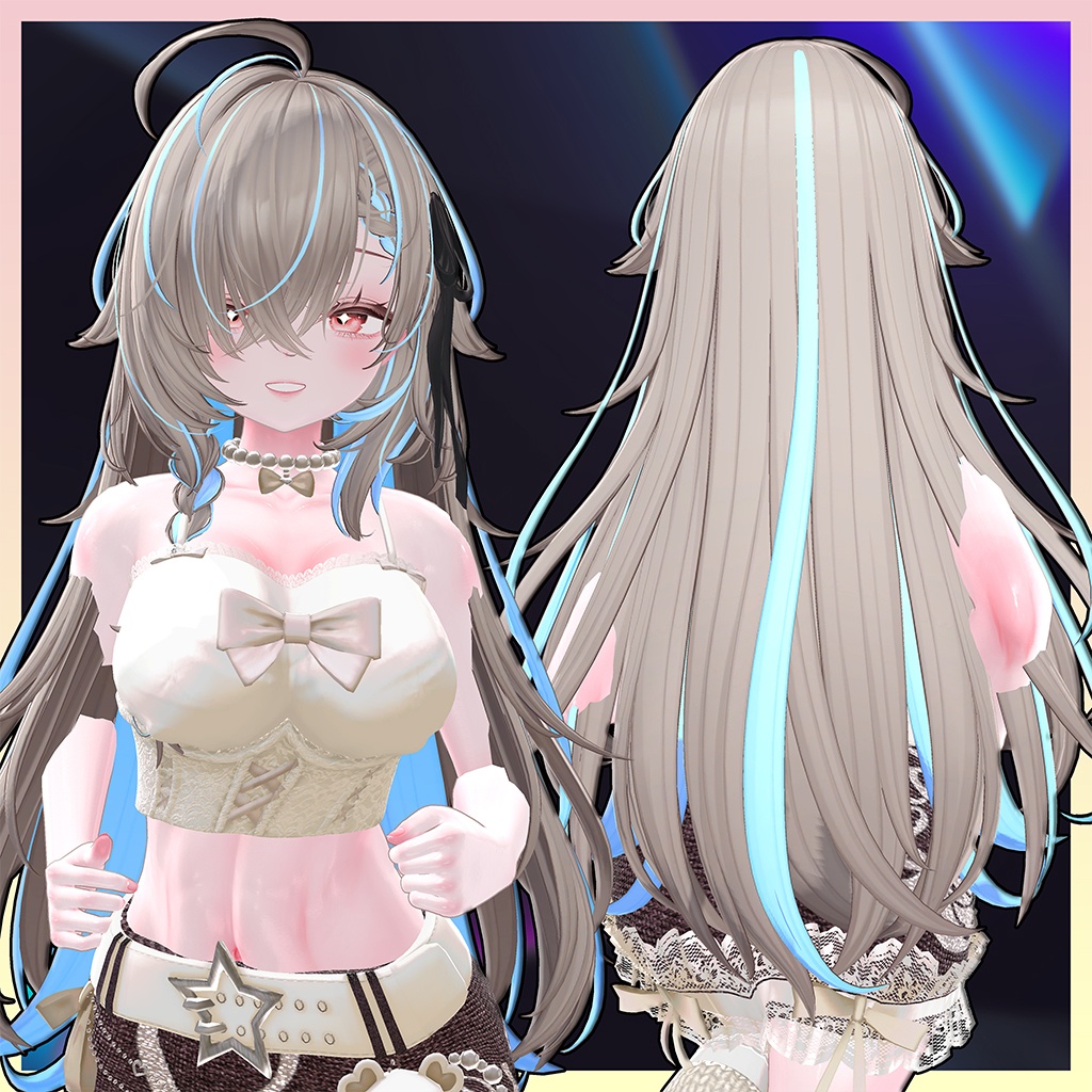 Rough Long Hair Highlights Texture 【VRC Hair Texture - 隣の店】
