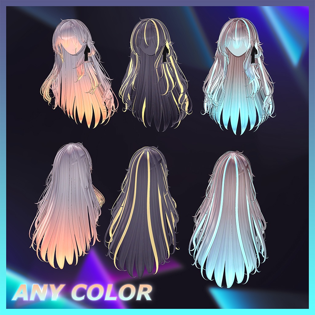 Bloom braid bun Hair Highlights Texture 【VRC Hair Texture - GLAY Unknown】