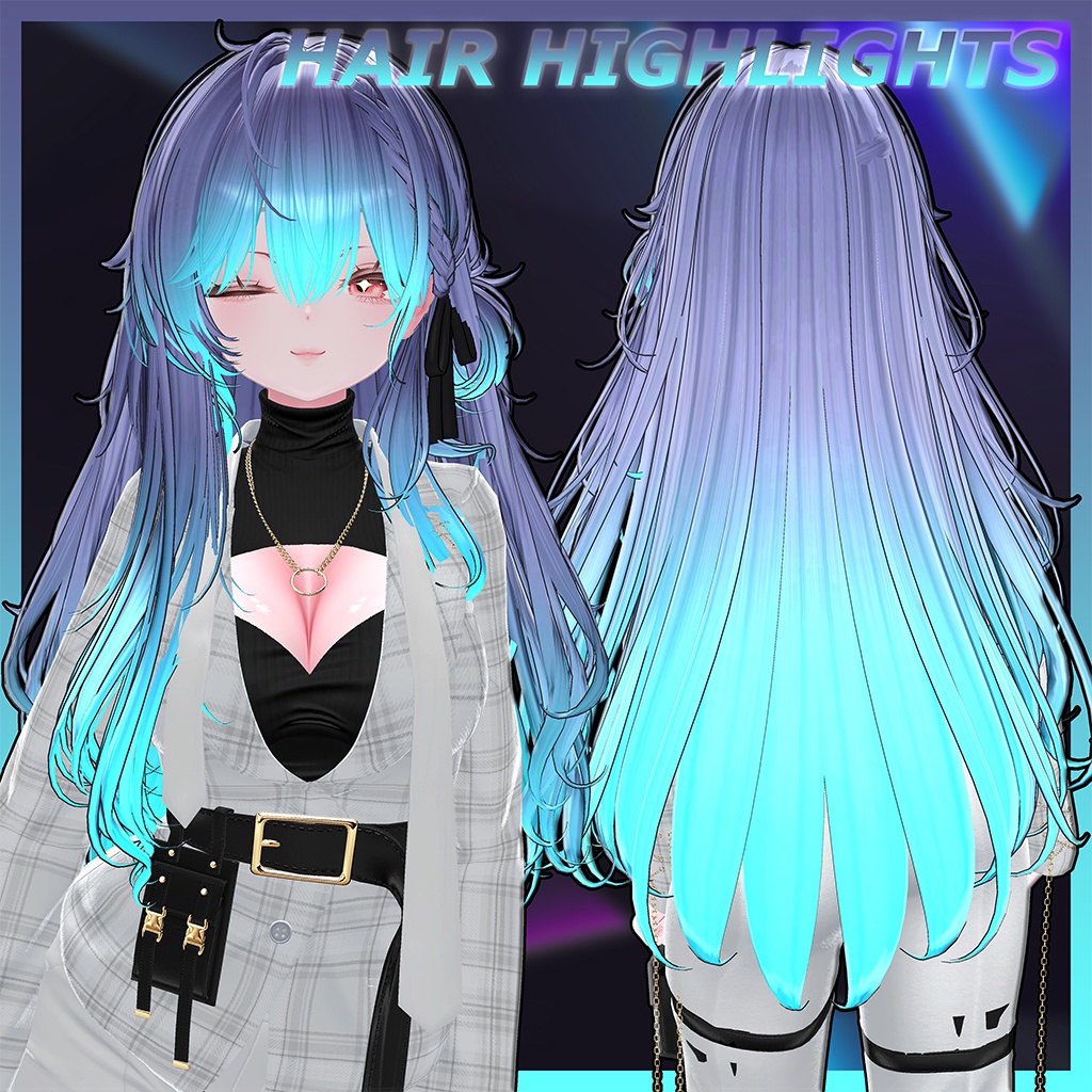 Bloom braid bun Hair Highlights Texture 【VRC Hair Texture - GLAY Unknown】