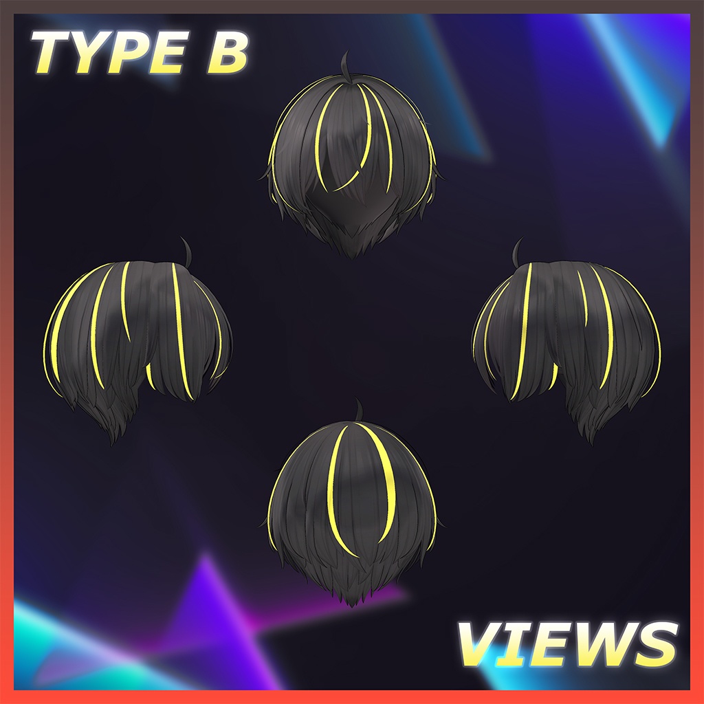 Unisex Short cut Highlights Texture 【VRC Hair Texture - 隣の店】