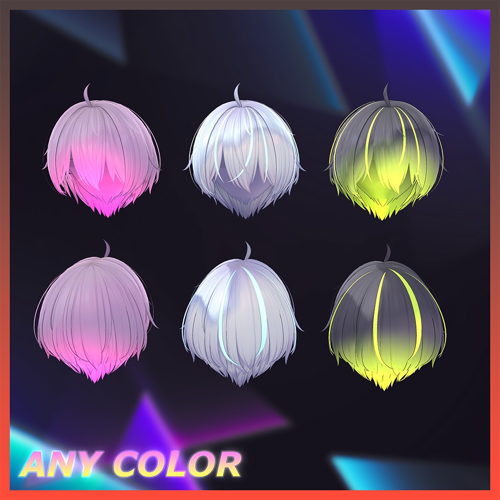 Unisex Short cut Highlights Texture 【VRC Hair Texture - 隣の店】